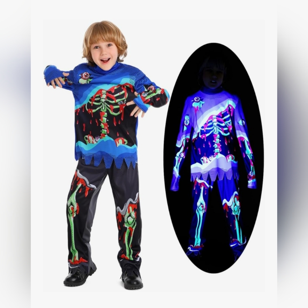 Seasons Comic Book Zombie Costumes Black-Light Responsive Costumes Lg